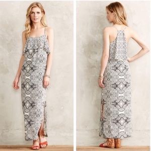 Anthropologie | black + white paisley boho maxi